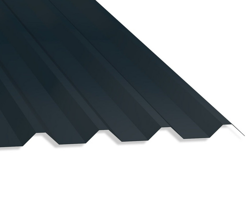 34/1000 Box Profile 0.7 PVC Plastisol Coated Roof Sheet Anthracite (RAL7016) 1000mm Width With Anticon