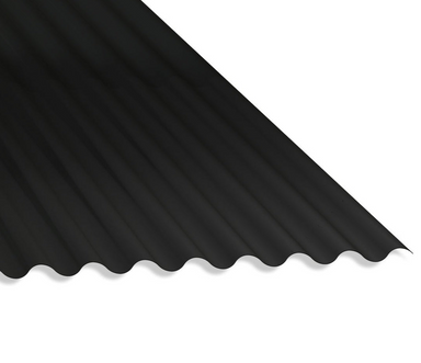 0.7mm Corrugated PVC Roofing Sheet in Black - 13/3