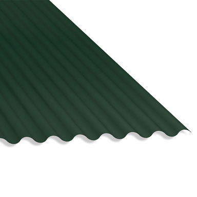 13/3 Corrugated 0.5 Thick PVC Plastisol Coated Roof Sheet Juniper Green (12B29) 1000mm Width With Anticon