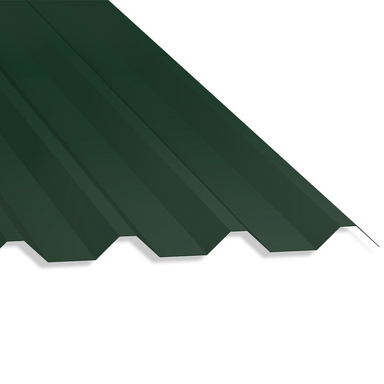 34/1000 Box Profile 0.5 Thick PVC Plastisol Coated Roof Sheet Juniper Green (12B29) 1000mm Width