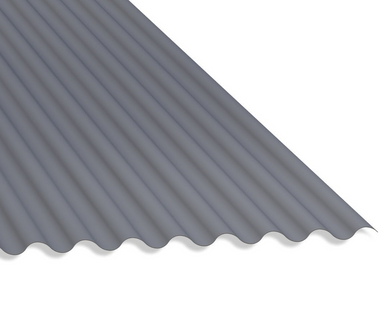 13/3 Corrugated 0.5 Thick PVC Plastisol Coated Roof Sheet Merlin Grey (18B25) 1000mm Width With Anticon