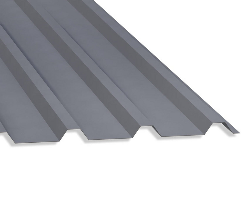 32/1000 Box Profile 0.7 PVC Plastisol Coated Roof Sheet Merlin Grey (18B25) 1000mm Width