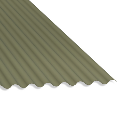 13/3 Corrugated 0.5 Thick PVC Plastisol Coated Roof Sheet Olive Green (12B27) 1000mm Width