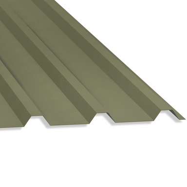 0.7mm PVC Box Profile Roofing Sheet in Olive Green - 32/1000mm