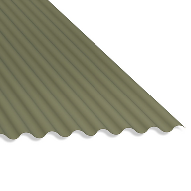 13/3 Corrugated 0.5 Thick PVC Plastisol Coated Roof Sheet Olive Green (12B27) 1000mm Width With Anticon