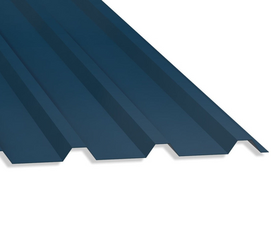 32/1000 Box Profile 0.5 Thick PVC Plastisol Coated Roof Sheet Slate Blue (18B29) 1000mm Width