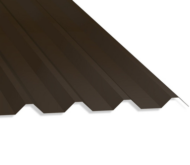 34/1000 Box Profile 0.7 PVC Plastisol Coated Roof Sheet Vandyke Brown (08B29) 1000mm Width With Anticon