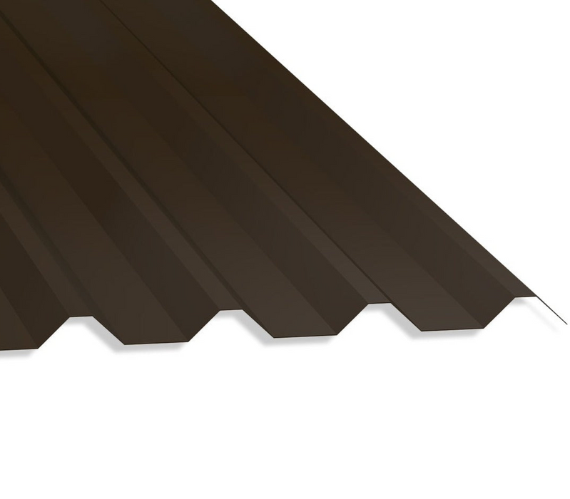 34/1000 Box Profile 0.7 PVC Plastisol Coated Roof Sheet Vandyke Brown (08B29) 1000mm Width