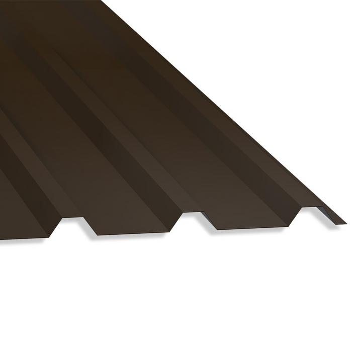 32/1000 Box Profile 0.5 Thick PVC Plastisol Coated Roof Sheet Vandyke Brown (08B29) 1000mm Width With Anticon