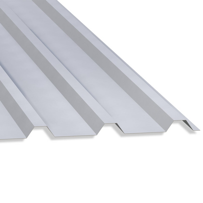 32/1000 Box Profile 0.7 PVC Plastisol Coated Roof Sheet White (00E55) 1000mm Width With Anticon