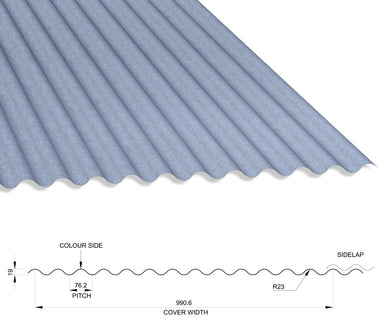 13/3 0.7 Thick Galvanised Corrugated Roofing Sheets 1000mm Width With Anticon