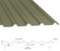 32/1000 Box Profile 0.5 Thick PVC Plastisol Coated Roof Sheet Olive Green (12B27) 1000mm Width