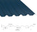 34/1000 Box Profile 0.5 Thick PVC Plastisol Coated Roof Sheet Slate Blue (18B29) 1000mm Width With Anticon