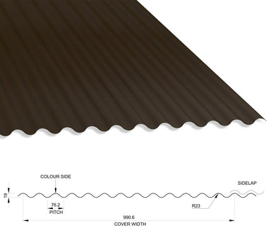 0.5mm PVC Roofing Sheet With Anticon in Vandyke Brown - 13/3